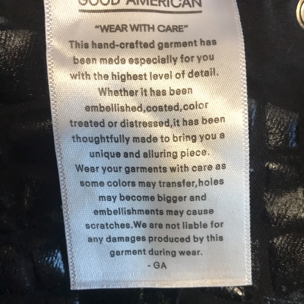 Good American Faux Leather Crocodile Embossed High Slim Fit Jeans Black Pants 4 - Picture 11 of 14